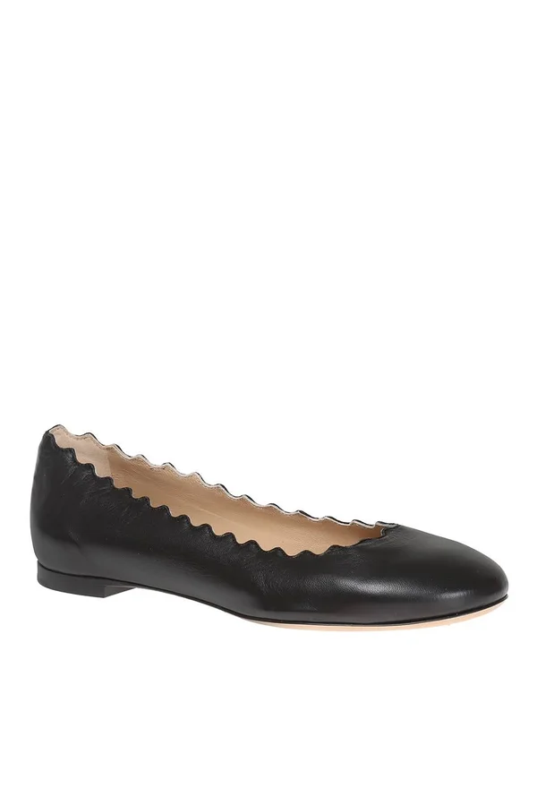 Chloé &Lauren& Leather Ballet Flats Women's Black