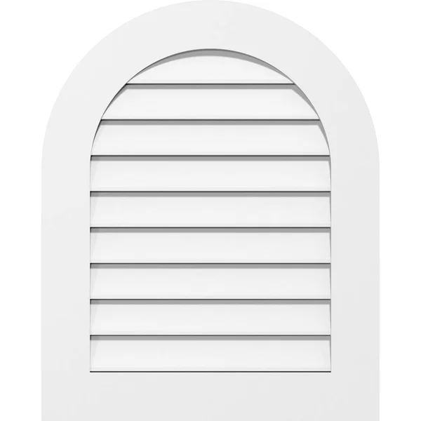 Ekena Millwork GVPRT42X3601SF 42x22W x 36x22H Round Top Surface Mount PVC Gable Vent: Functional, w/ 3-1/2x22W x 1x22P Standard