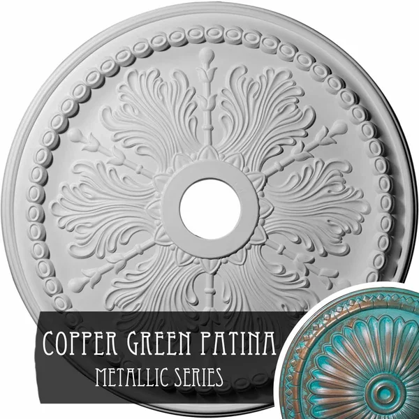 Ekena Millwork 1-1/2 in. x 27-1/2 in. x 27-1/2 in. Polyurethane Winsor Ceiling Medallion - Copper Green Patina
