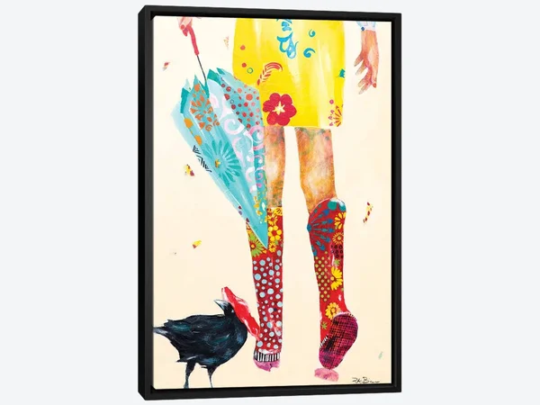 Framed Canvas Art - Rainy Day Companions by Pamela K. Beer ( Animal Art > Birds > Crows art)