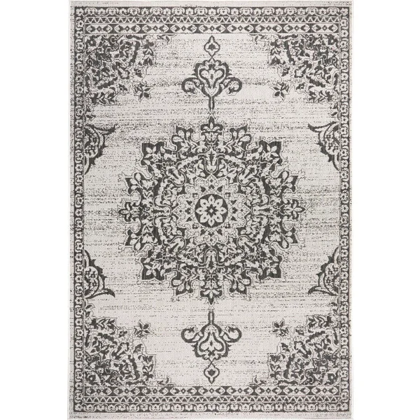 Nicole Miller Patio Country Azalea Indoor/Outdoor Area Rug Black
