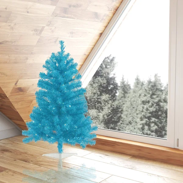 Vickerman 3& Sky Blue Christmas Tree with Teal LED Lights