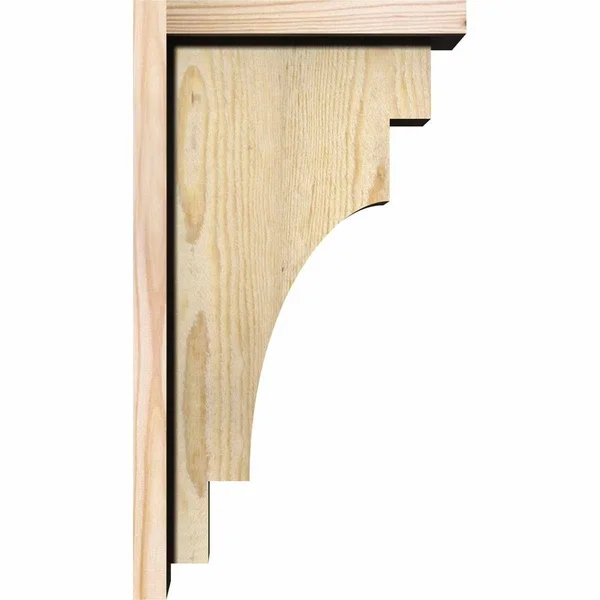 Ekena Millwork COR06X14X14MED01RDF 6x22W x 14x22D x 14x22H Mediterranean Rough Sawn Corbel w/Backplate - Douglas Fir