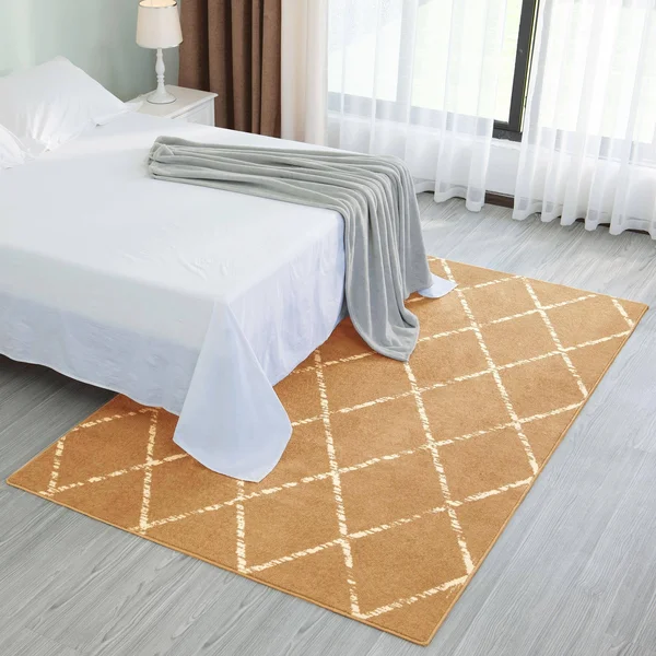 Subrtex Geometric Low Pile Stain Resistant Area Rug or Runner - 3&x5& - Gray White