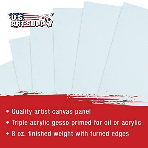 US Art Supply 4 x 4 inch Professional Artist Quality Acid Free Canvas Panels 8 - 12-Packs (1 Full Case of 96 Single Canvas Panel