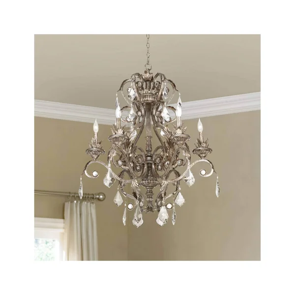 Kathy Ireland 30x22 Wide Metallic Silver Chandelier