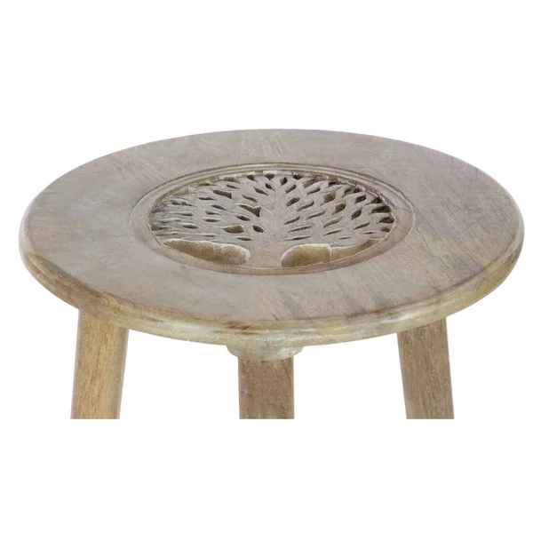 Cole & Grey Wood Tripod Round End Table, Brown