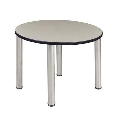 Albaugh Round Breakroom Table Inbox Zero Finish: Maple/Chrome, Size: 29x22 H x 42x22 W x 42x22 D