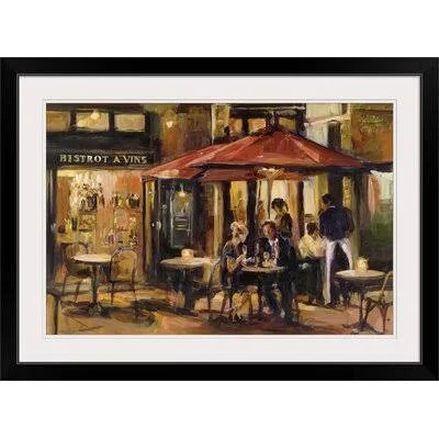 &Bistrot A Vins& by Marilyn Hageman Painting Print Great Big Canvas Format: Black Frame - Size: 20x22 H x 26x22 W x 1x22 D