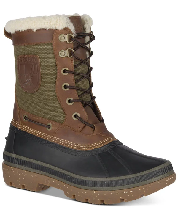 Men's Sperry Ice Bay Tall Boot Brown/Olive, Size 8M