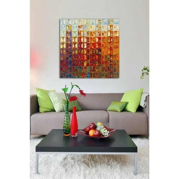 Picture Perfect International Mark Lawrence &Modern Mosaic Tile Wall Art #1 - 2015& Giclee Stretched Canvas Wall Art, 24 Inches x