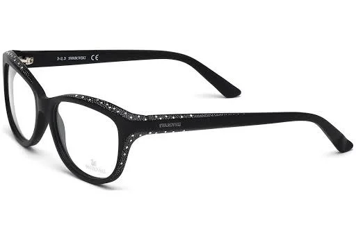 Swarovski Dame Plastic Eyeglasses, 002 - Matte Black