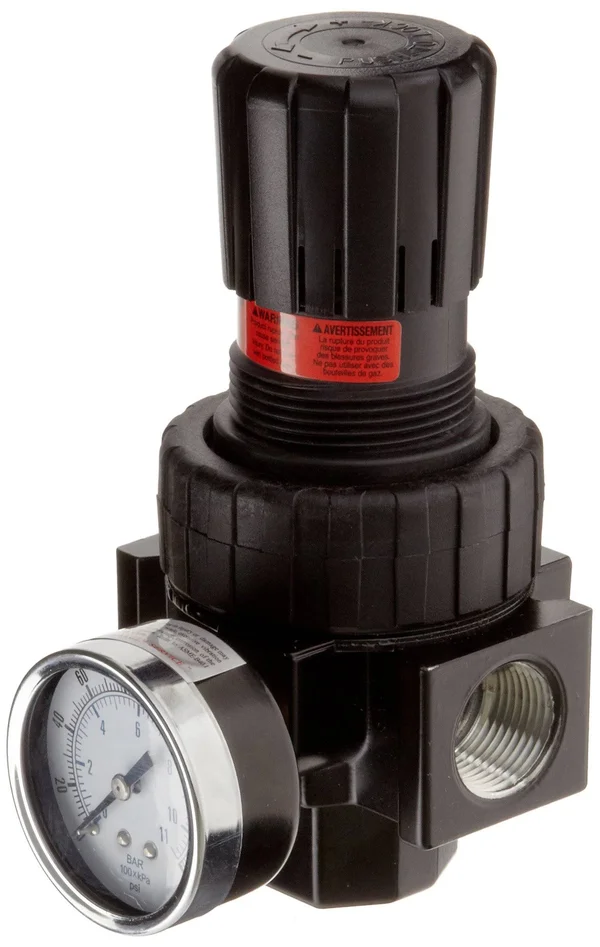 Parker 07R418AC Regulator, Relieving Type, 2-125 PSI Pressure Range, Gauge, 90 SCFM, 3/4x22 NPT