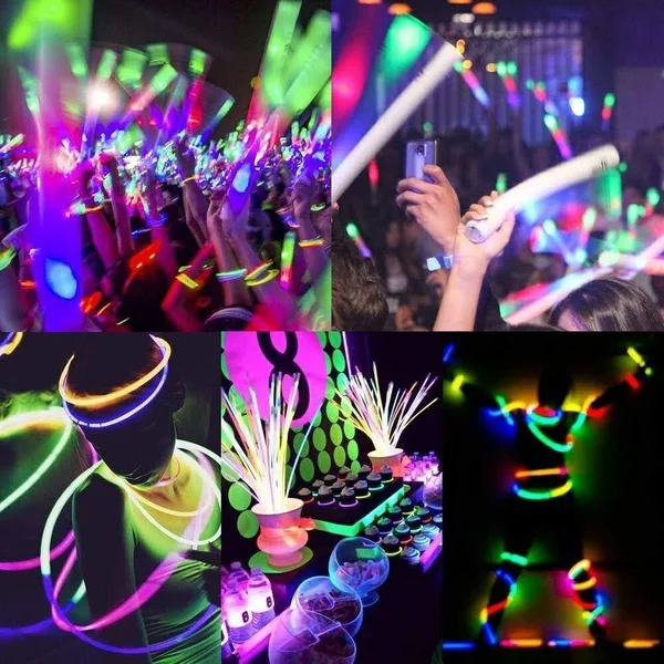 200 Glow Sticks Bulk Wholesale Necklaces, 22 Glow Stick Necklaces+200 Free Glow