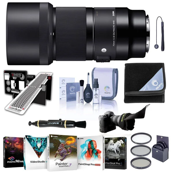 Sigma 70mm f/2.8 DG Art Macro Lens for F/Leica L - with Premium Accessory Bundle