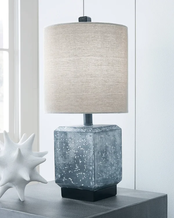 Signature Design Jamila Gray/Black Poly Table Lamp by Ashley