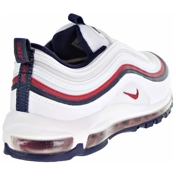 Nike Air Max 97 - Womens Shoes White/Red Crush/Blackened Blue Size 6