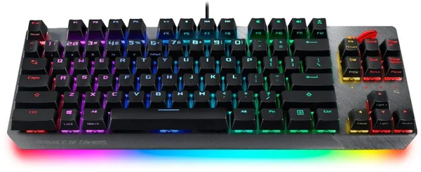 Asus Gray & Black ROG Strix Scope TKL Wired Gaming Mechanical Cherry MX Red Switch Keyboard with Aura Sync Lighting - Each