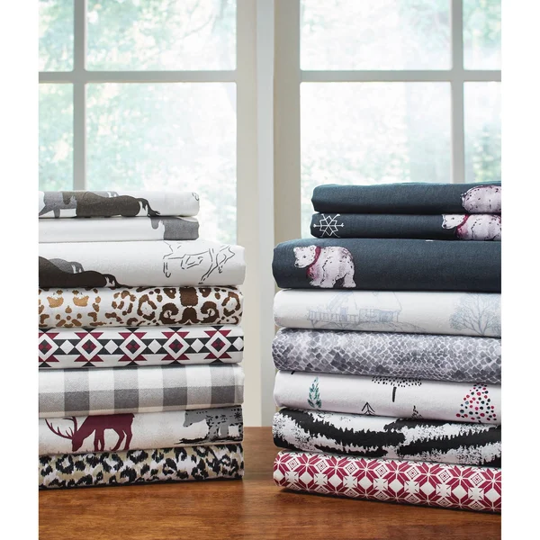 Pointehaven 180 GSM Cotton Flannel Sheet Set - Cal King - Python
