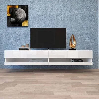 Floating TV Stand for TVs Up to 80x22 Orren Ellis Color: White