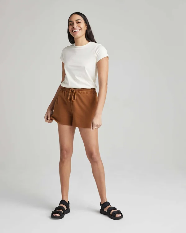 Richer Poorer Women's Terry Sweatshort - Size XL, Woodgrain