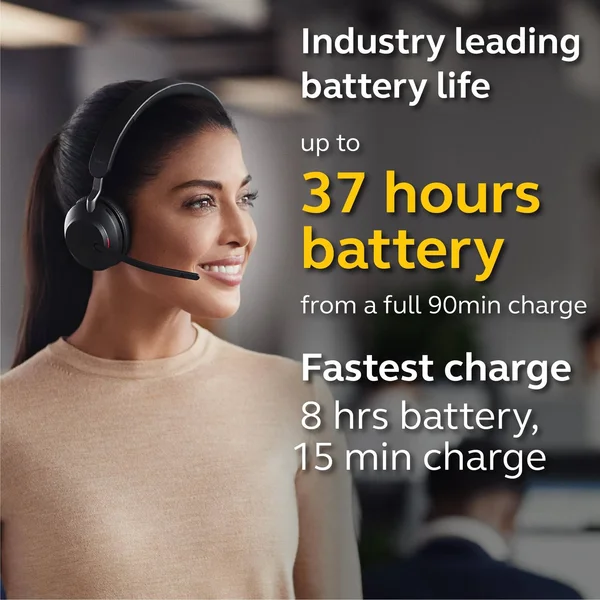 Jabra Evolve2 65 - USB-C UC Stereo with Charging Stand - Black