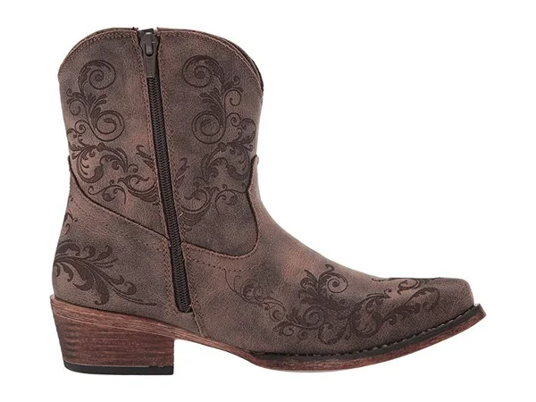 Roper Women's Short Stuff Zip Brown Fashion Boots