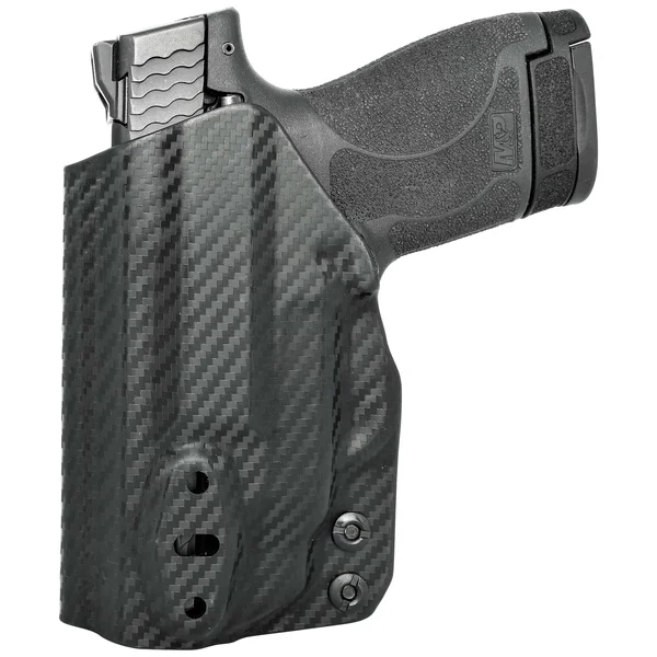 Smith & Wesson Mu0026P Shield M2.0 9MM/40SW w/Integrated Crimson Trace Laser Tuckable IWB Kydex Holster Black, Right Hand (
