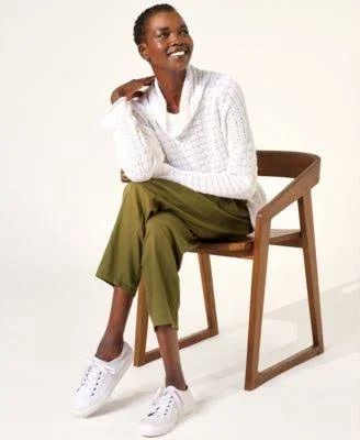 Eileen Fisher Slouchy Ankle Pants, Womens, 4, Olive