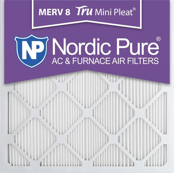 Nordic Pure 12x12x1 Tru Mini Pleat MERV 8 AC Furnace Air Filters Qty 6