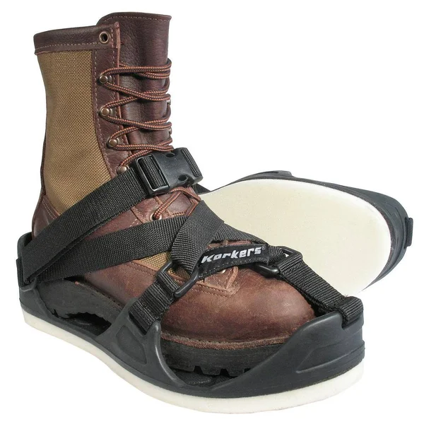 Korkers Unisex TuffTrax 3-In-1 Overshoe Sandal, Black, L