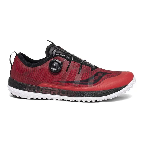 Saucony Men's Switchback ISO Trail Sneaker - Size: 7, Red/Black