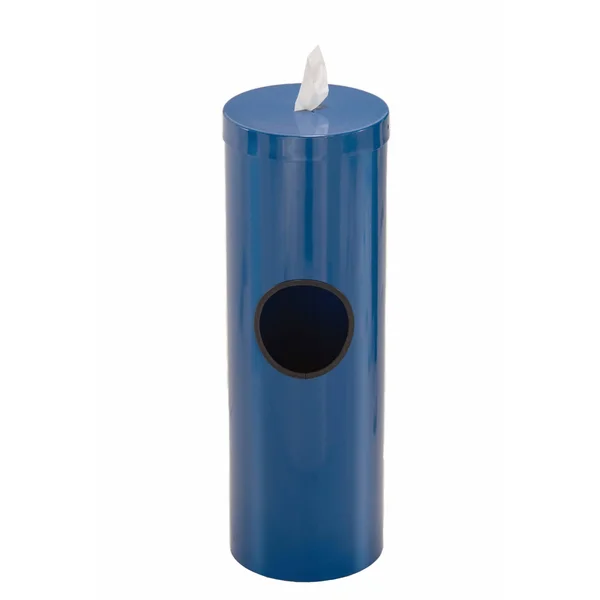 Glaro Steel Disinfecting Wipe Dispenser with 2 Gallon Waste Receptacle - F1028-BL-AW1 - Blue