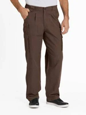 Scandia Woods Men's Relaxed-Fit Side-Elastic Cargo Pants - Bark Brown 56 S
