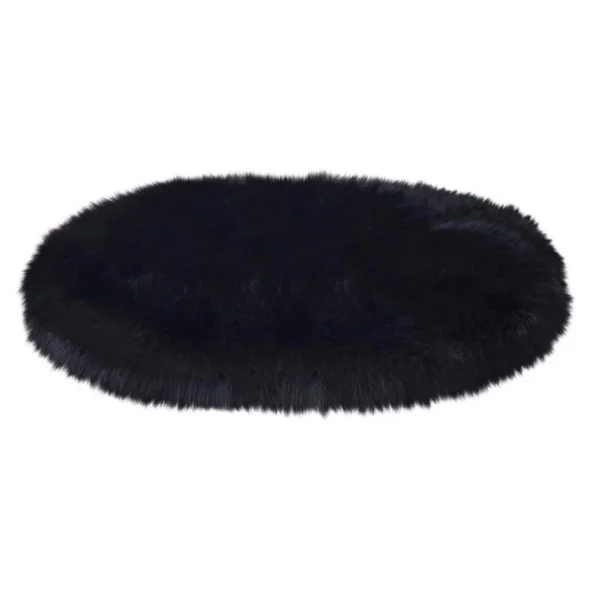 Ovella Home Premium Faux Sheepskin Plush Shag Oval Area Rug - White - 5' x 8'