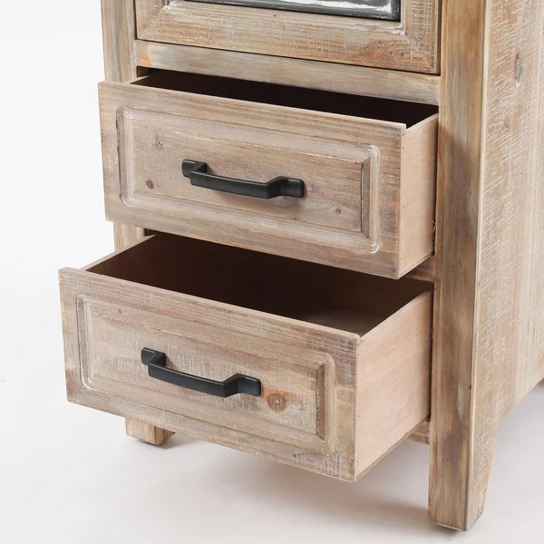 LuxenHome Metal and Wood Tall Tower Cabinet