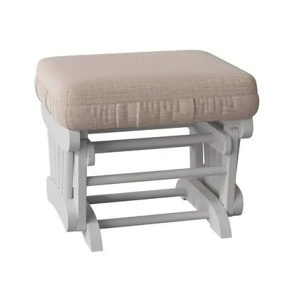 Janzen 20x22 Rectangle Standard Ottoman Harriet Bee Body Fabric: Sand Ivory-19709, Leg Color: Dark Walnut