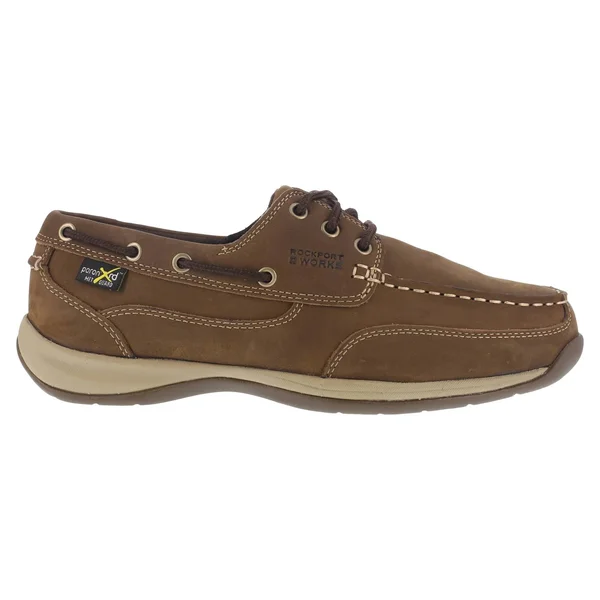 Rockport Men's Brown Internal Met Guard - Steel Toe Boat Shoe RK6734