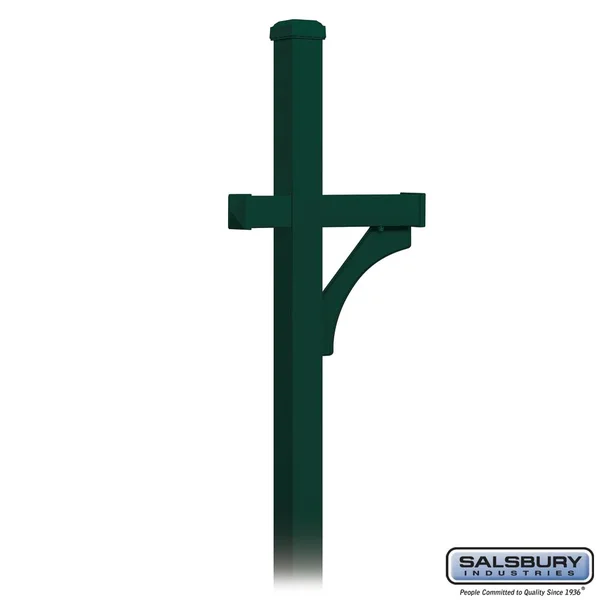 Salsbury Industries 4870GRN Deluxe Mailbox Post 1 Sided In-Ground Mounted - Green