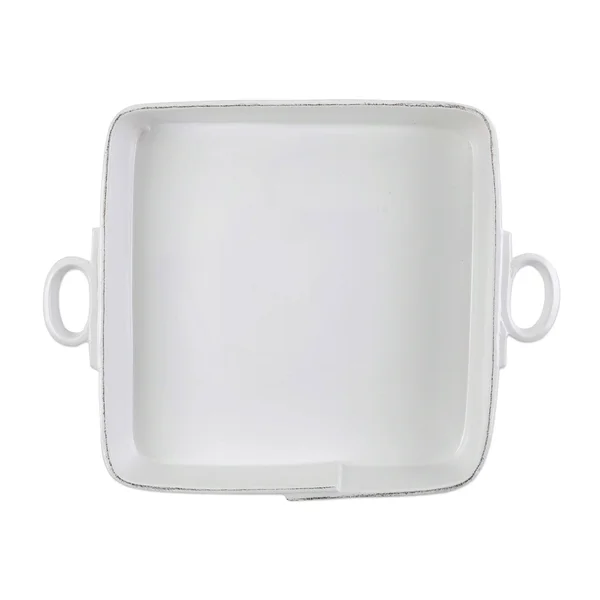 Vietri Lastra White Large Square Baker