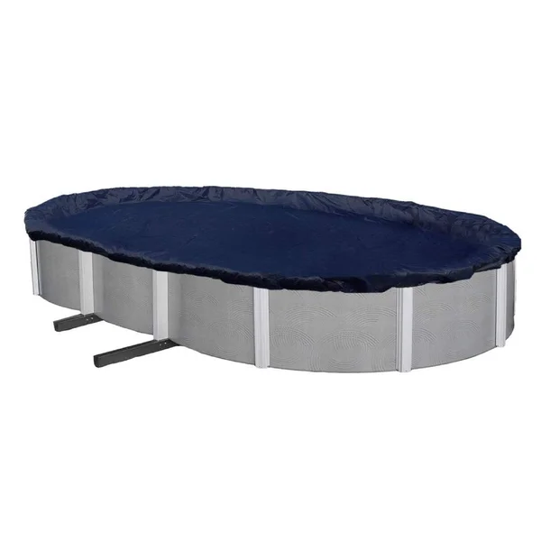 Winter Block 15 ft. x 21 ft. Oval Above Ground Pools Winter Leaf Net, Black, 18 x 24