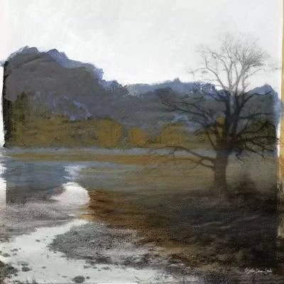 Framed Canvas Art (White Floating Frame) - Winter Landscape VI by Stellar Design Studio ( Seasons > Winter art)