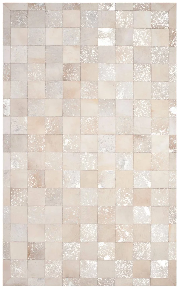 Safavieh Studio Leather Stl214A 3&0x22 x 5&0x22 Ivory, Silver Area Rug