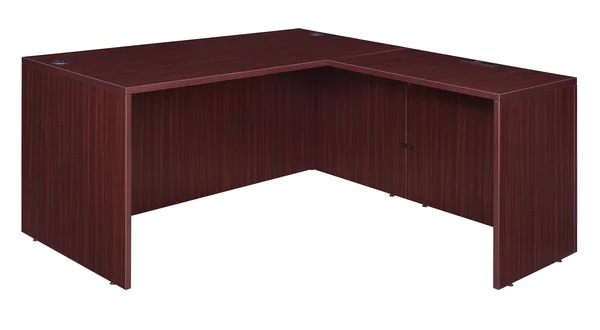 Legacy 66x22 L-Desk Shell with 47x22 Return Shell Mahogany