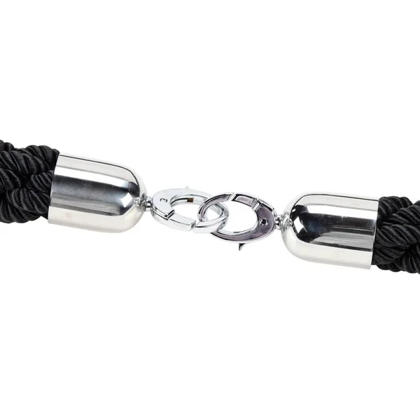 American Metalcraft RSCLRPCHBL Chrome Black Braided 60x22 Barrier Rope