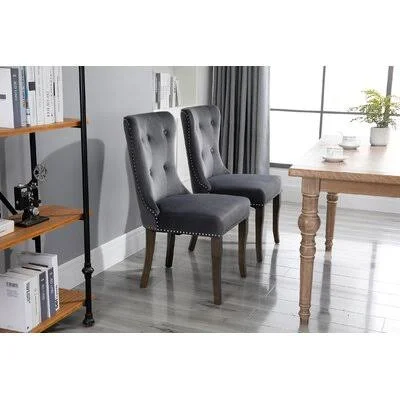 Sperry Tufted Velvet Upholstered Side Chair Rosdorf Park Upholstery Color: Gray