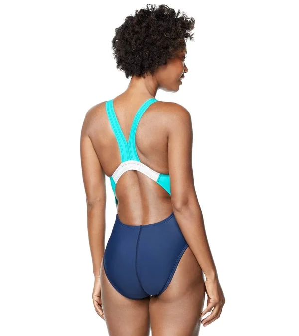 Speedo Active Quantum Fusion Splice One Piece Swimsuit, Peacoat (7723950) 10