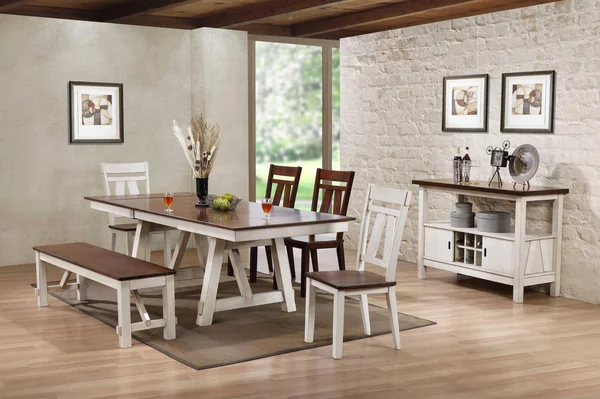 Bernards Winslow Farmhouse Cherry Dining Bench