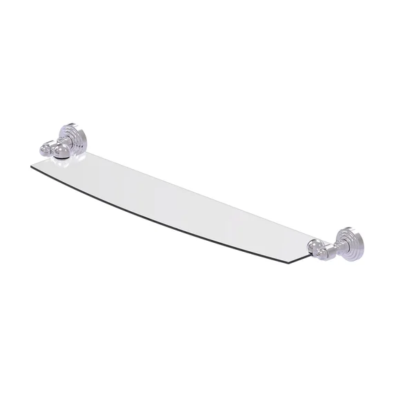 Allied Brass Waverly Place 24 inch Glass Shelf Satin Chrome
