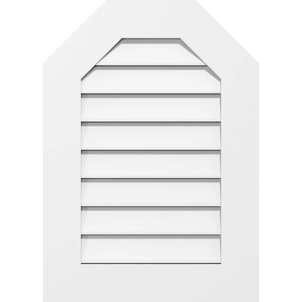Ekena Millwork GVPOT26X4001SF 26x22W x 40x22H Octagonal Top Surface Mount PVC Gable Vent: Functional - w/ 3-1/2x22W x 1x22P Stand